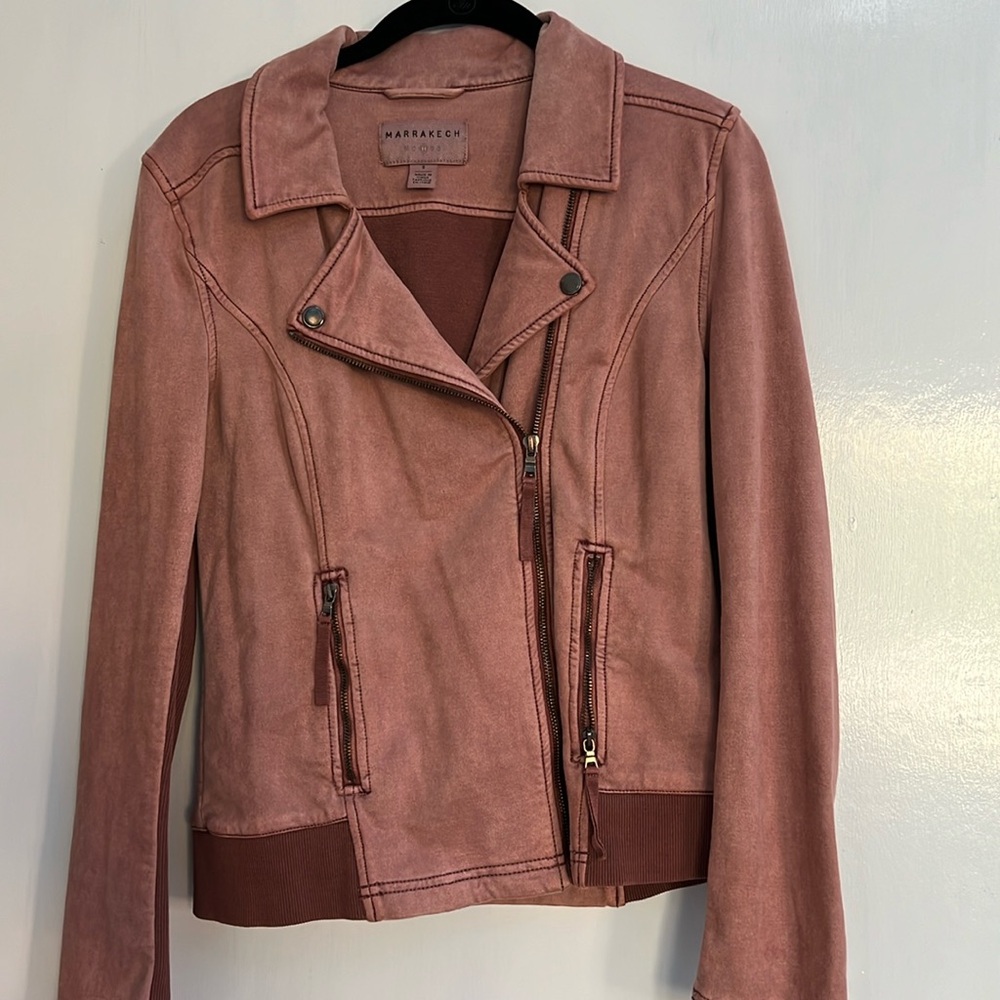Anthropologie blush moto jacket by Marrakech